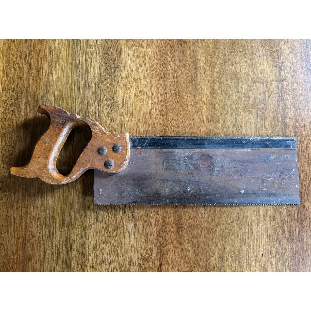 Vintage Hand Saw Wood Handle 16” Carpenter Tool Primitive Rustic Decor